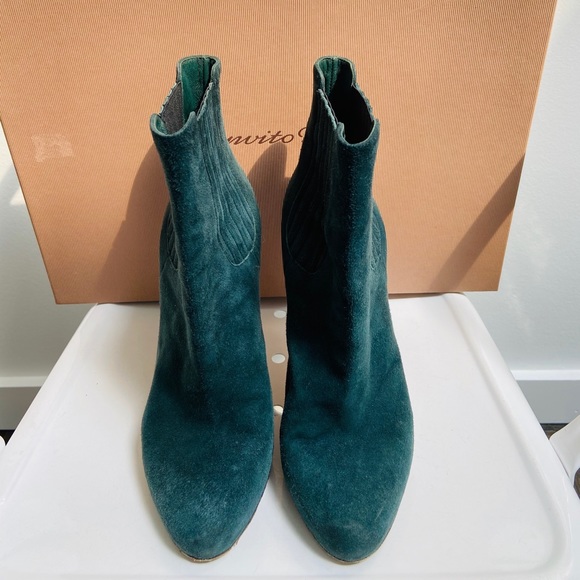 Gianvito Rossi Teal Suede Booties - Picture 2 of 7